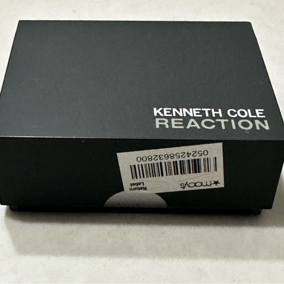 Kenneth Cole Cufflinks Brushed Polished Steel Silver Tone Rectangle Mens New - Picture 12 of 12